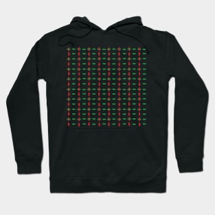 Christmas red and green horizontal and vertical stitches Hoodie
